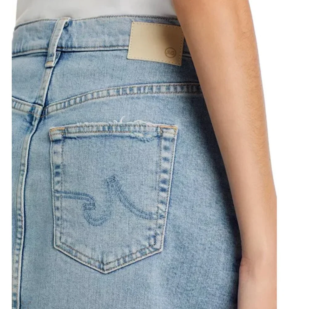 AG Jeans Alicia Denim Midi Skirt | Size 29 / Size 8 | Front Slit High-Waisted - Picture 6 of 12
